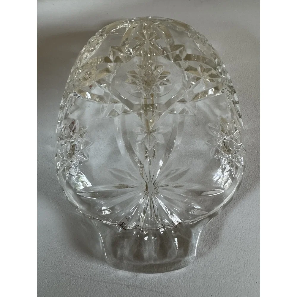 Vintage Anchor Hocking Star of David‎ Glass Relish Dish Divided Serving Tray 10
